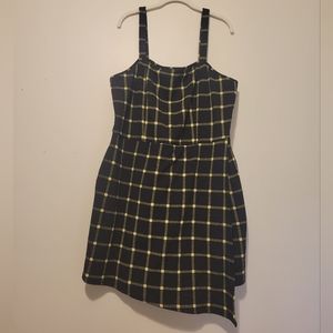 Black and yellow plaid romper